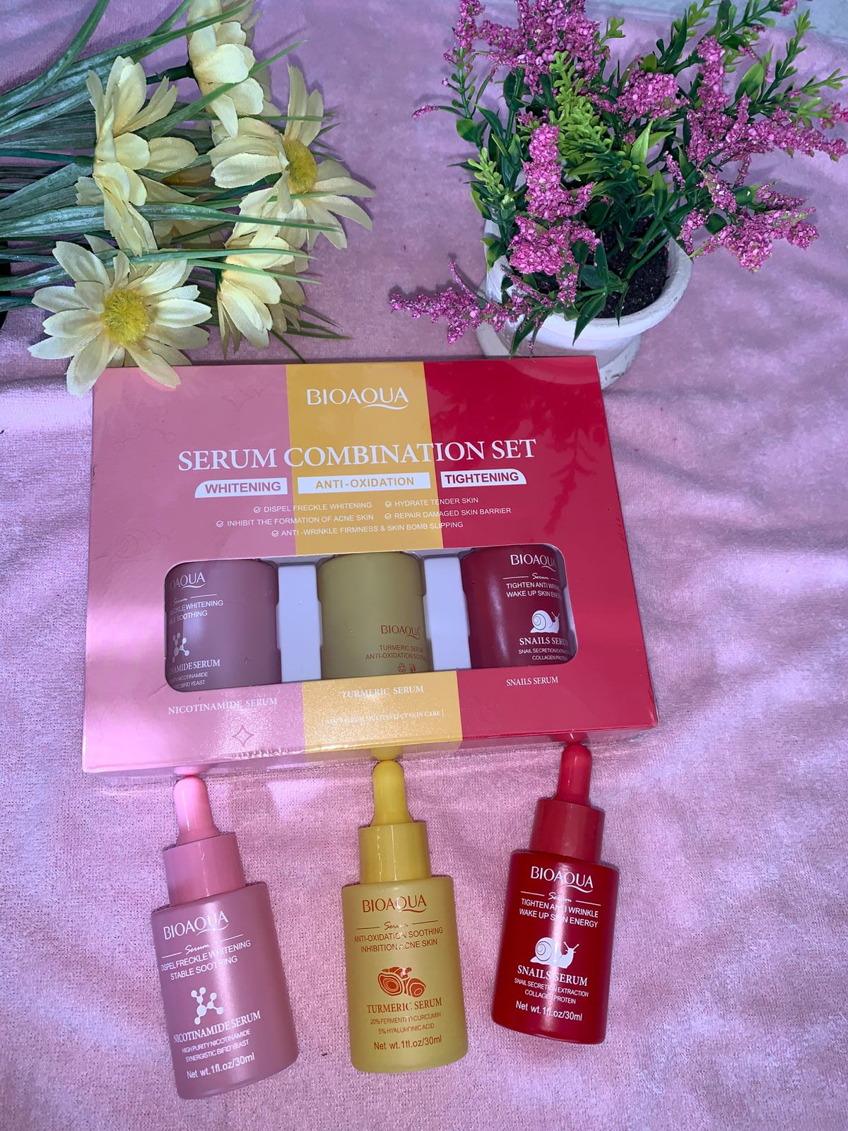 SET DE SUEROS BIOAQUA – HIDRATACIÓN, LUMINOSIDAD, ANTIEDAD Y CALMA