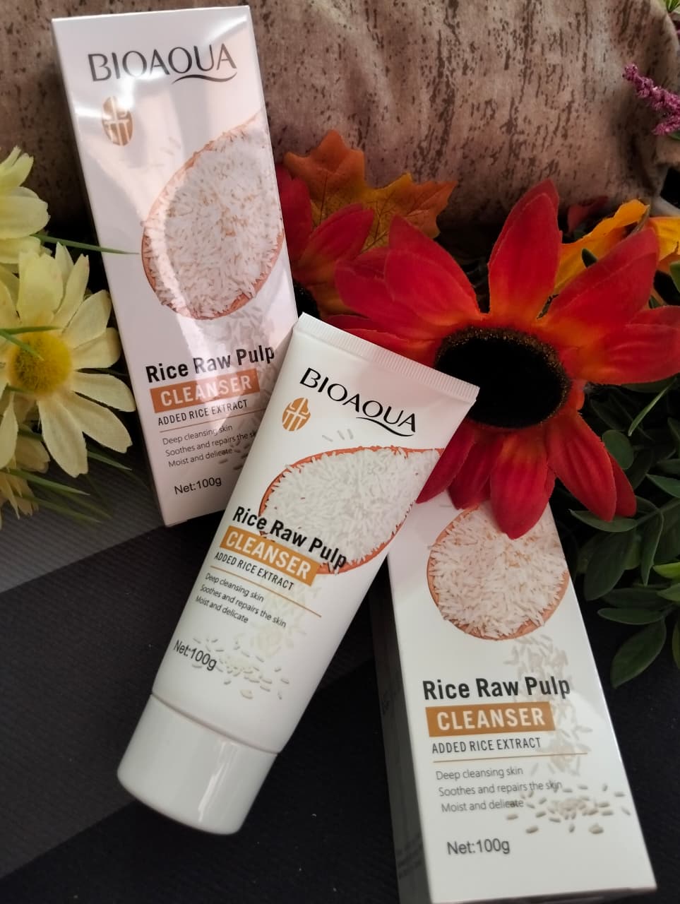 ✨ LIMPIADOR FACIAL BIOAQUA RICE RAW PULP – EXTRACTO DE ARROZ (100 G)