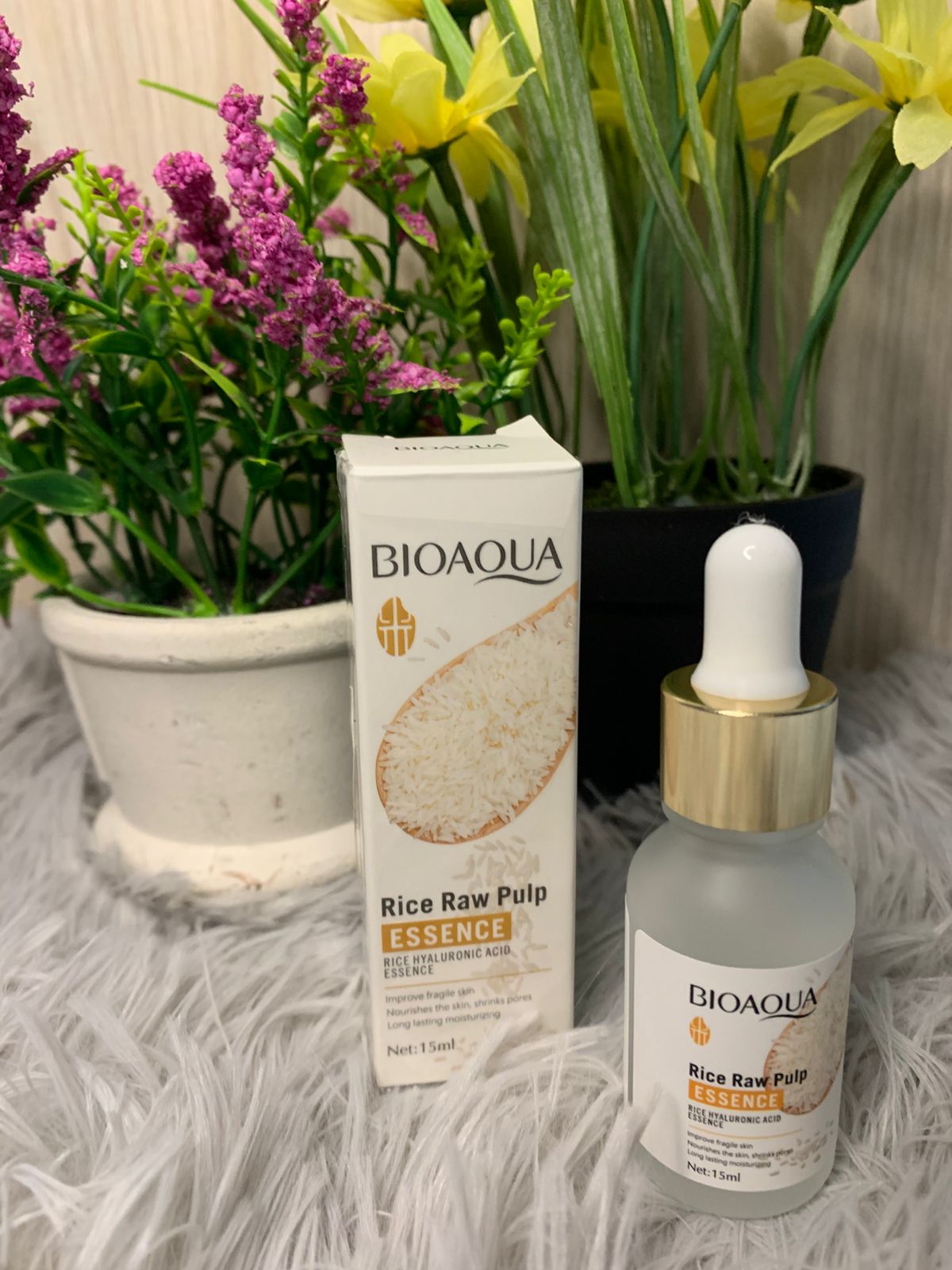 ✨ BIOAQUA RICE RAW PULP ESSENCE – EXTRACTO DE ARROZ + ÁCIDO HIALURÓNICO (15 ML)