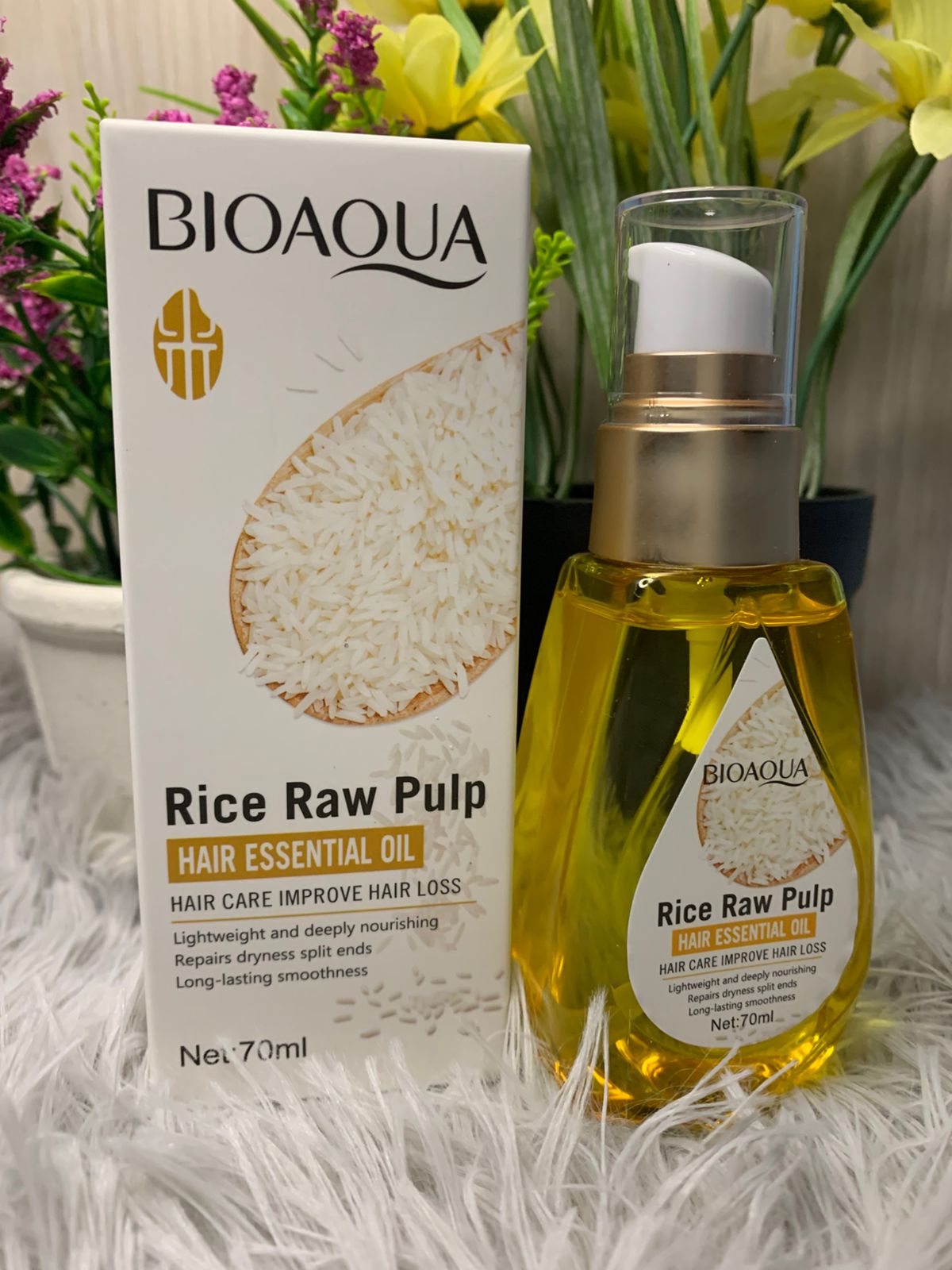 ✨ ACEITE CAPILAR BIOAQUA RICE RAW PULP – ESENCIA DE ARROZ