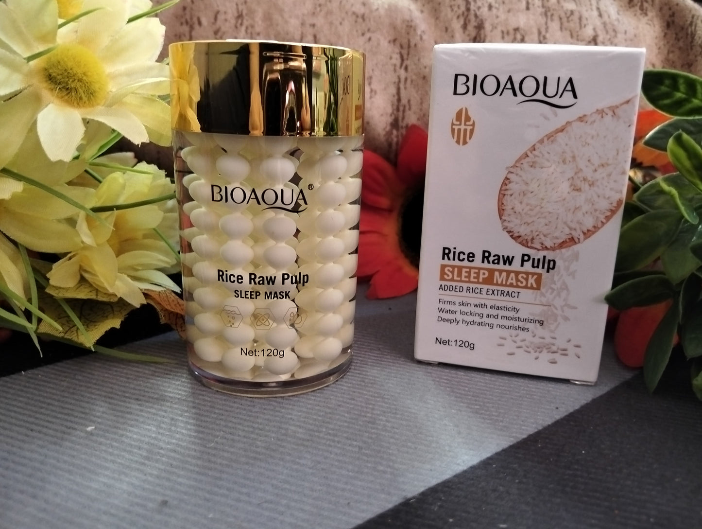 ✨ BIOAQUA RICE RAW PULP – MASCARILLA DE NOCHE CON PERLAS DE ARROZ (SLEEP MASK)