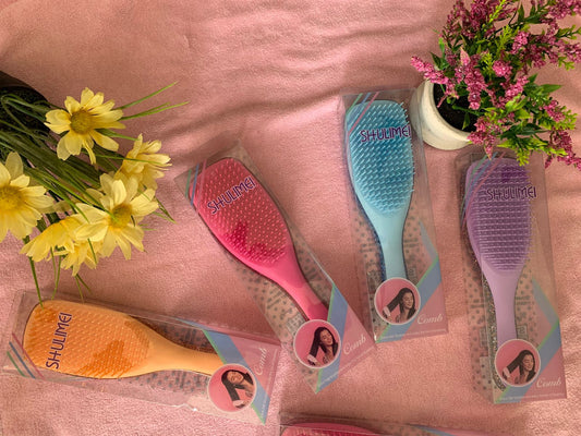 🌈 CEPILLO DESENREDANTE Y ANTIFRIZZ SHULIMEI – SUAVE, FLEXIBLE Y SIN JALONES