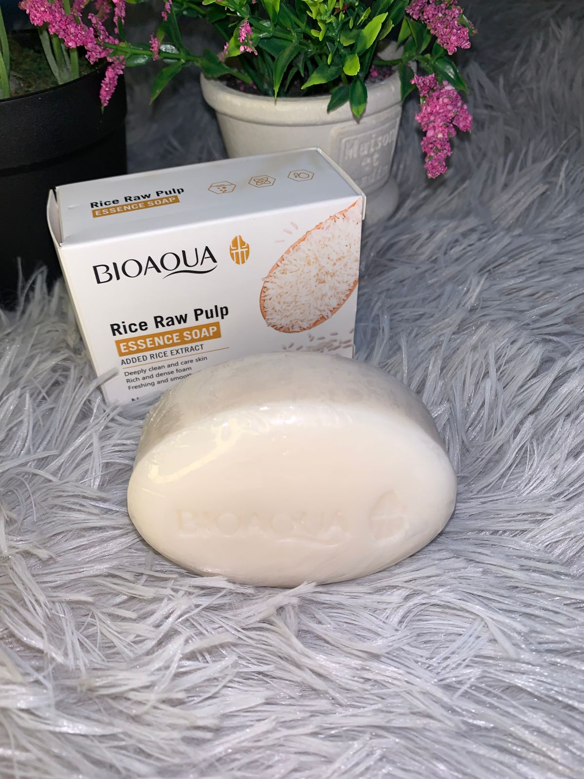 🧼BIOAQUA – JABÓN FACIAL DE PULPA DE ARROZ CON BOLSA EXFOLIANTE