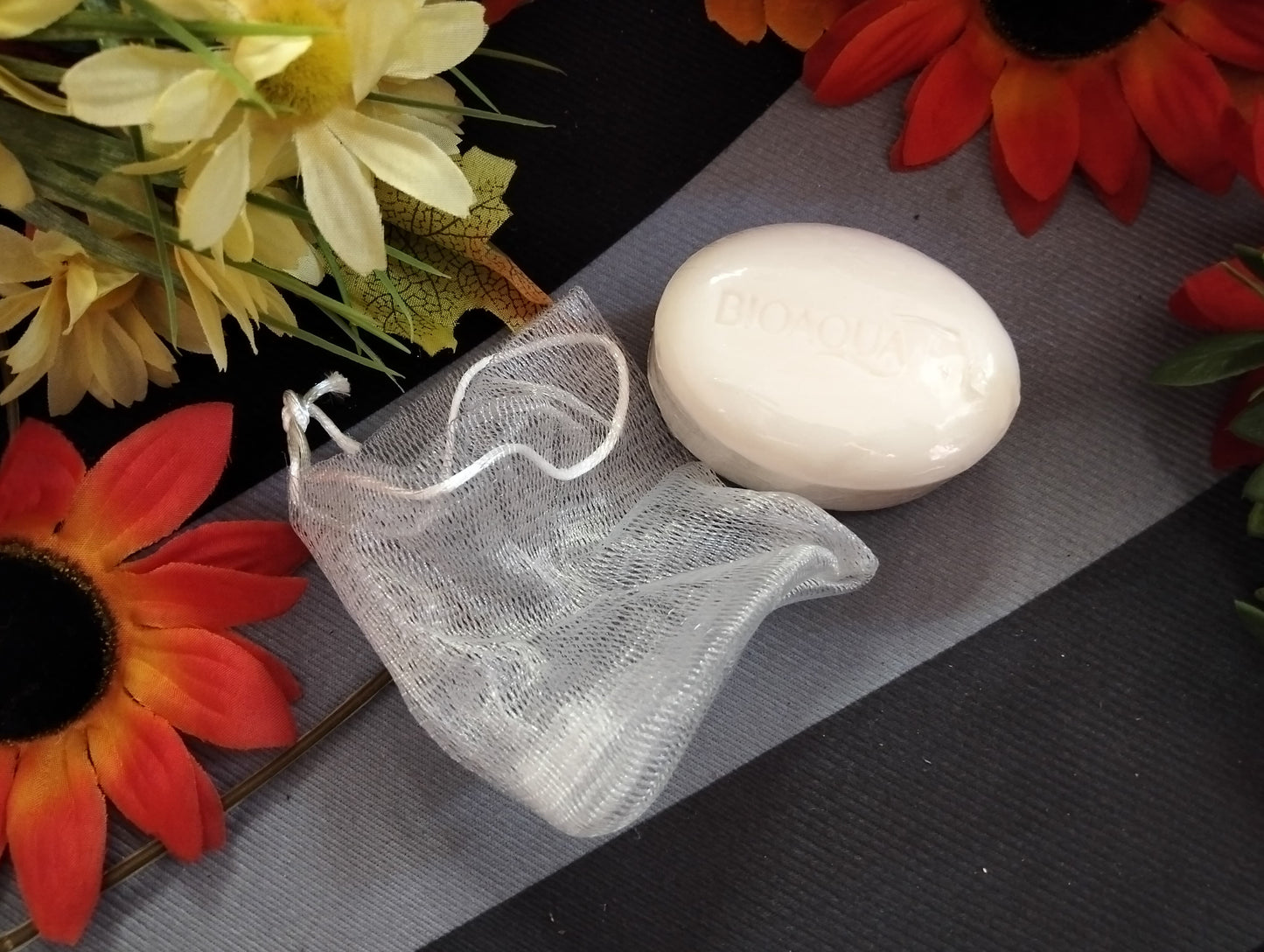 🧼BIOAQUA – JABÓN FACIAL DE PULPA DE ARROZ CON BOLSA EXFOLIANTE