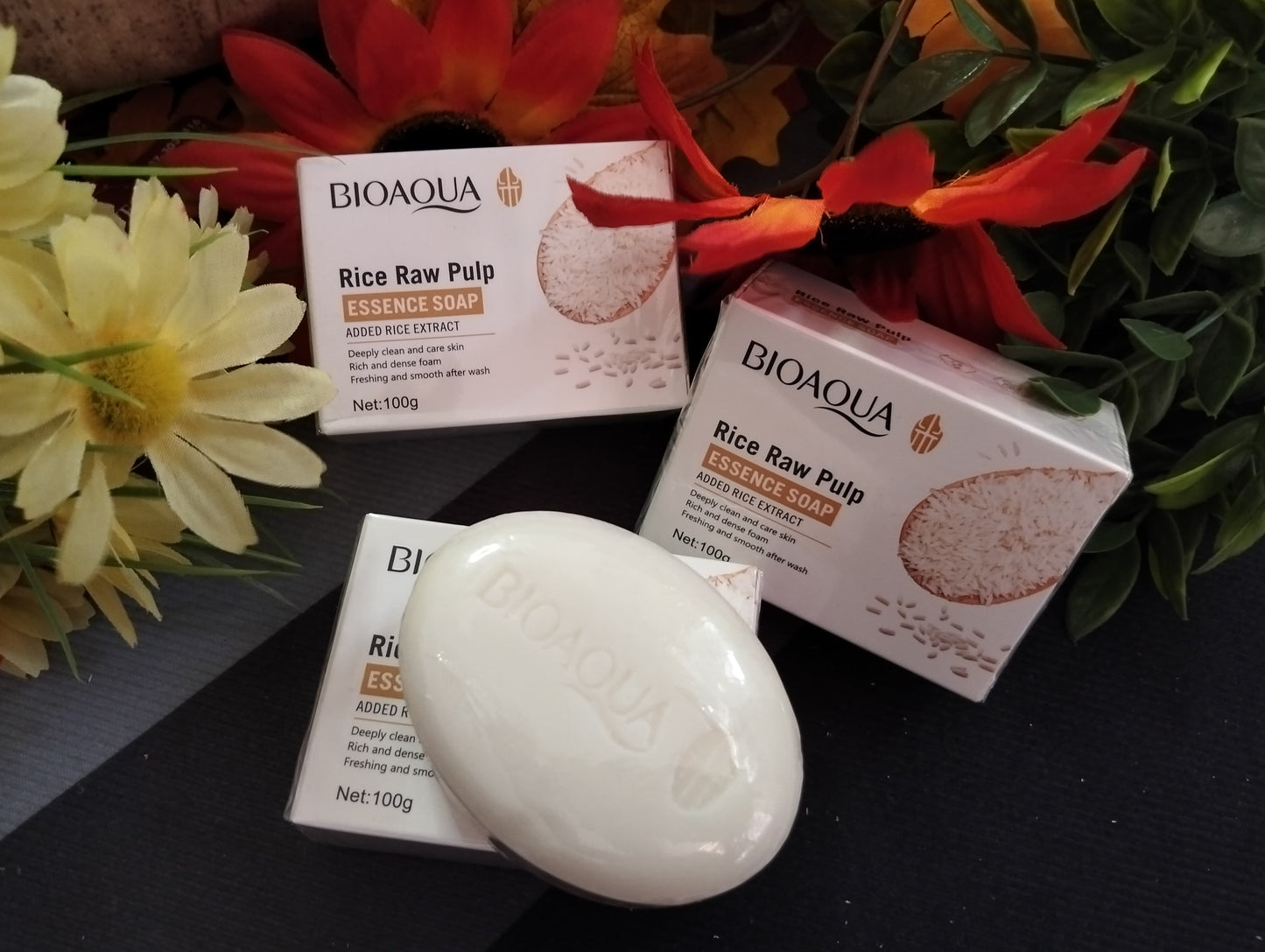 🧼BIOAQUA – JABÓN FACIAL DE PULPA DE ARROZ CON BOLSA EXFOLIANTE