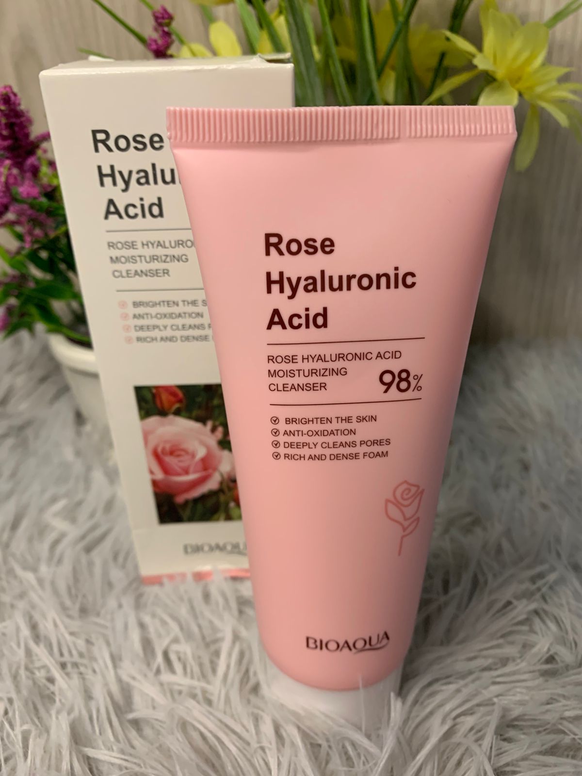 🌹 LIMPIADOR FACIAL BIOAQUA ROSE HYALURONIC ACID – 98% PURE HYDRATION