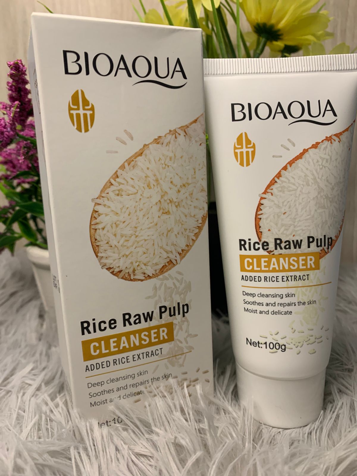 ✨ LIMPIADOR FACIAL BIOAQUA RICE RAW PULP – EXTRACTO DE ARROZ (100 G)