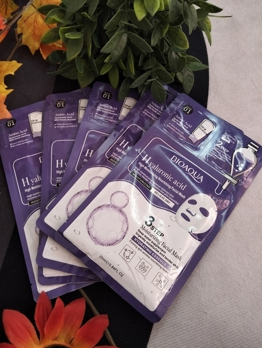 ✨ MASCARILLA FACIAL 3 EN 1 CON ÁCIDO HIALURÓNICO – HIDRATACIÓN PROFUNDA & PIEL RADIANTE