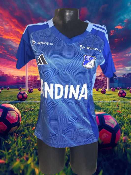 CAMISETA MILLONARIOS AZUL CAPITAL MUJER