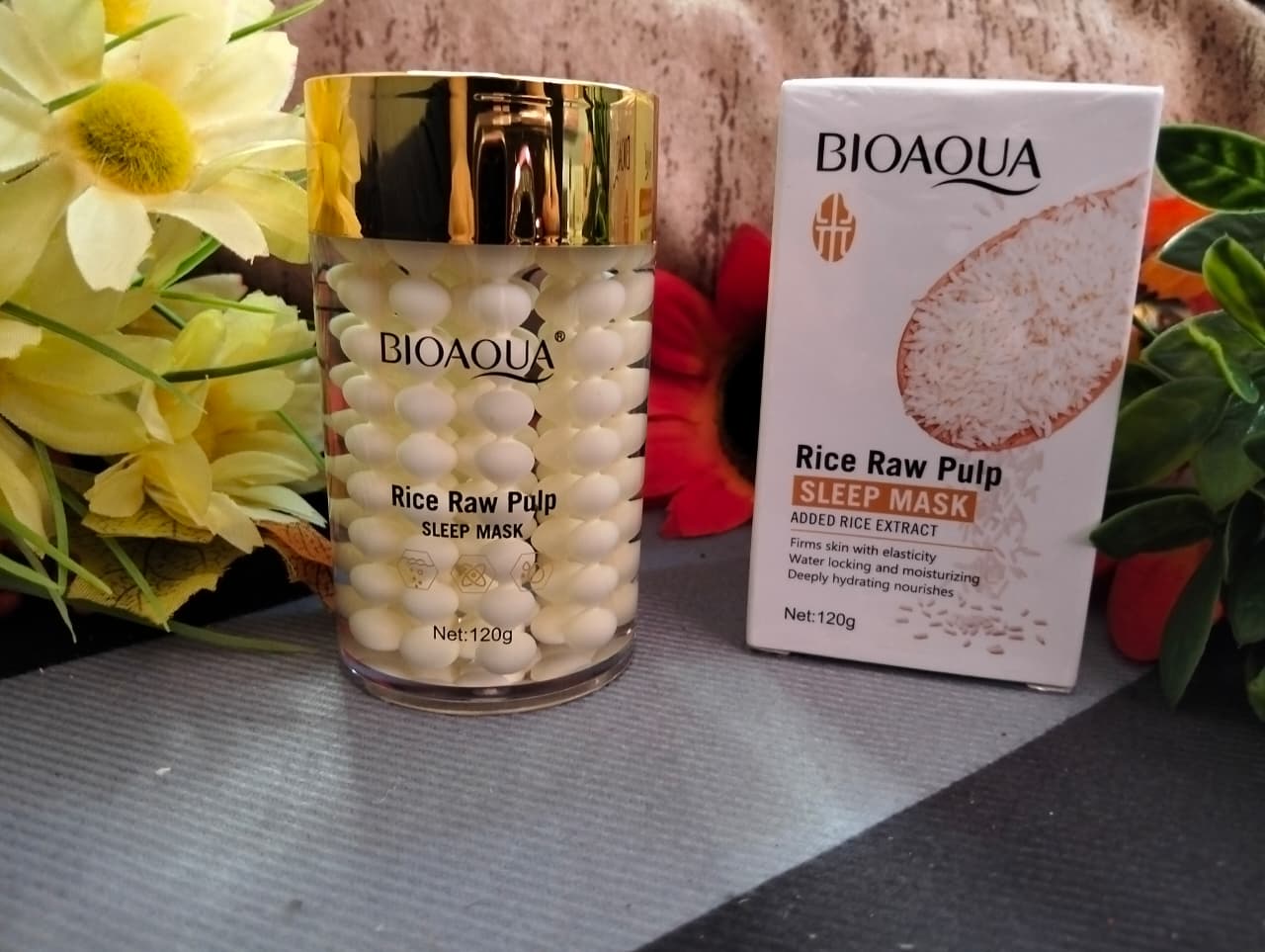 ✨ BIOAQUA RICE RAW PULP – MASCARILLA DE NOCHE CON PERLAS DE ARROZ (SLEEP MASK)