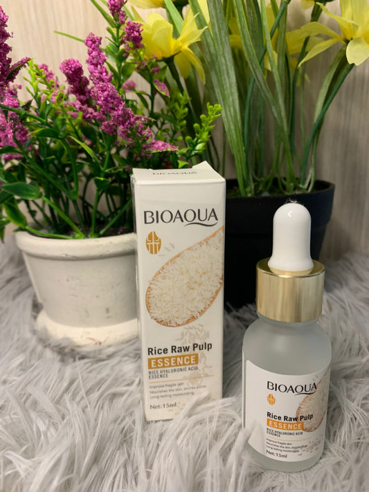 ✨ BIOAQUA RICE RAW PULP ESSENCE – EXTRACTO DE ARROZ + ÁCIDO HIALURÓNICO (15 ML)