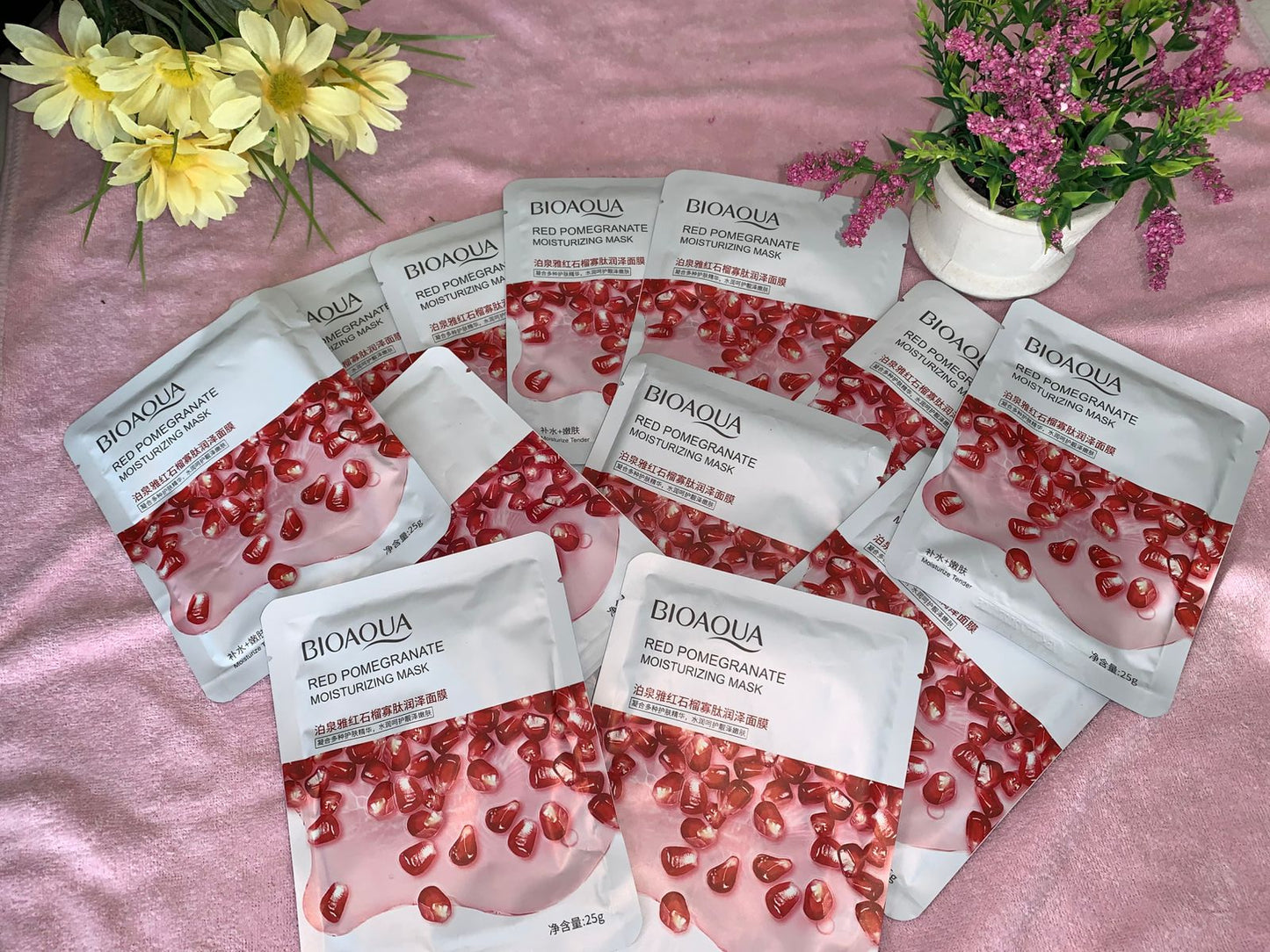 MASCARILLA BIOAQUA GRANADA ROJA – HIDRATACIÓN, FRESCURA Y LUMINOSIDAD NATURAL